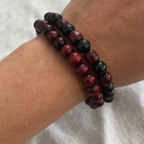 BUDDHIST RED SANDALWOOD MALA BRACELET - Picture 2 of 4